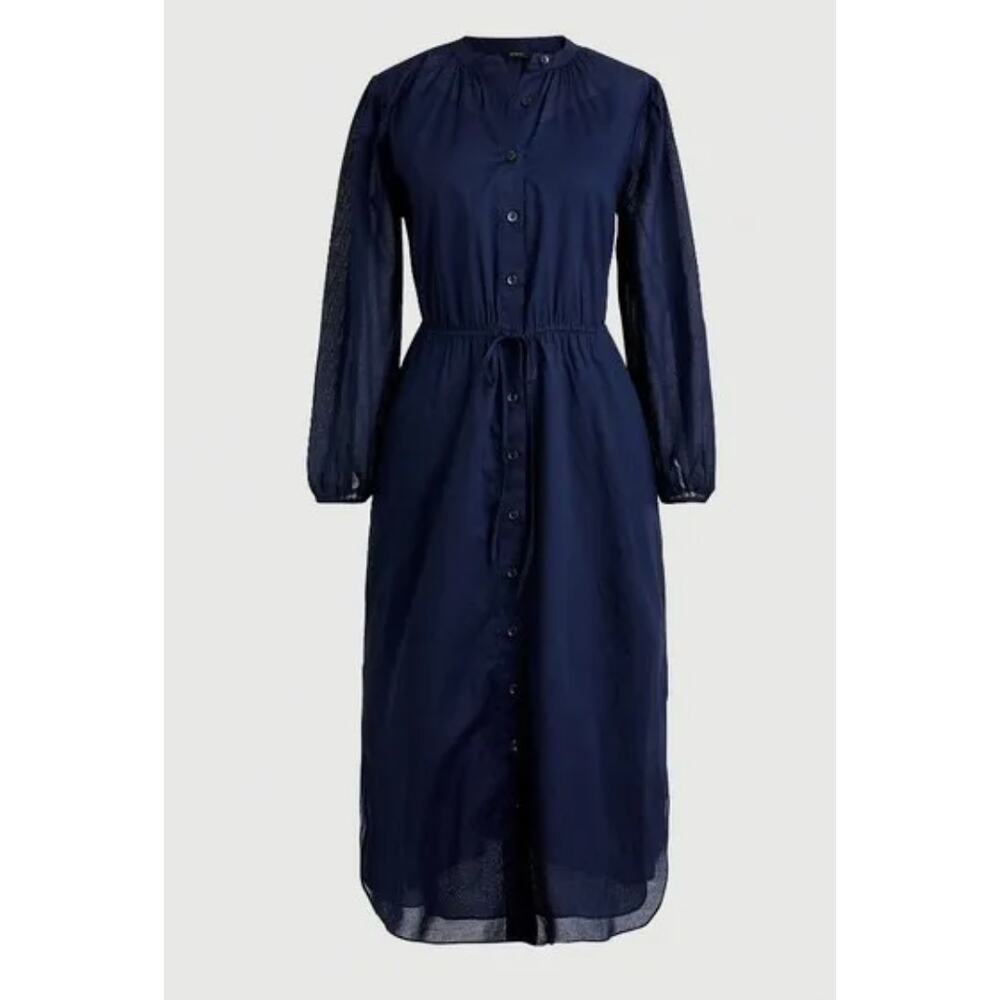J. Crew Navy Button-Front Mini Dress